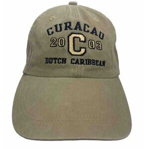 Curacao Dutch Caribbean Strapback Baseball Cap Hat Beige